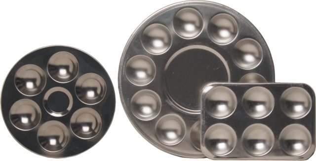 Palette-10 Well Round Tray Aluminum 7-1/2 Inches